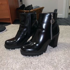 Black heeled booties